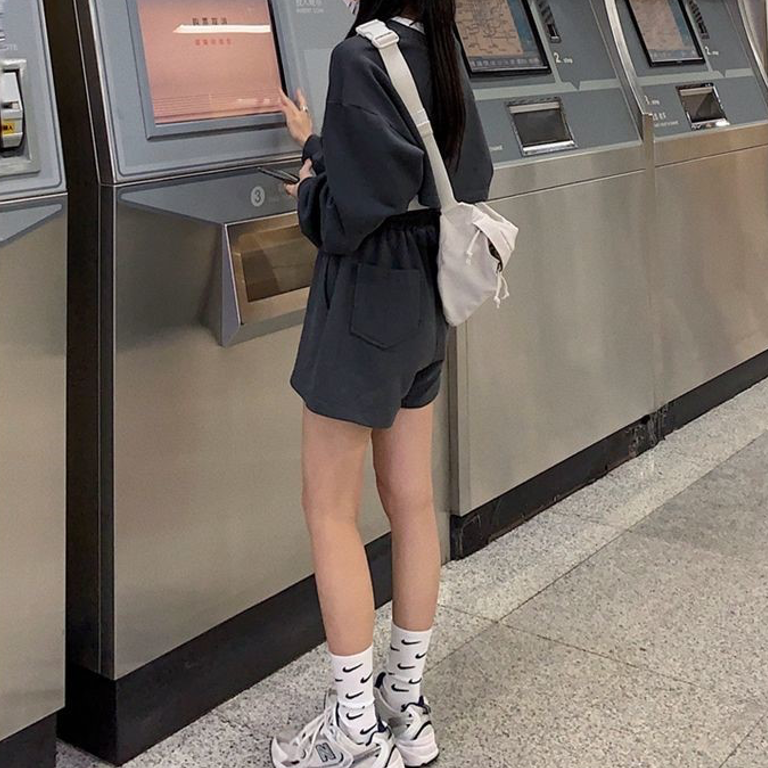 Black Croptop with Shorts